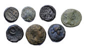 Ancient coins Greek coins: Nice lot of 7 mixed bronze coins, F-VF -