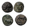 Ancient coins Greek coins: Pair of very rare and choice bronzes of Phygela! -