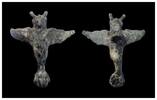 Ancient art Roman bronze fitting of an Owl with spread wings, 1st.-3rd. cent. AD -