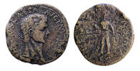 Ancient coins Roman Imperial: Scarce and interesting Gallic imitation of Claudius bronze sestertius -