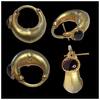Ancient art Substantial Roman Gold Earring w garnet 2nd - 3rd century AD -