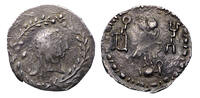 Ancient coins ARABIA, Himyarites. Time of Augustus, Circa 24 BC. Siglos Silver, 27 mm. flan R! -