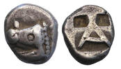 Ancient coins Greek coins: Archaic Argos Argolis (500/490-470 BC.) AR Triobol - RR! -