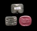 Ancient art Early gable seal with double snake, Anatolia, 5th.-4th. mill. BC -