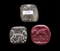Ancient art Early gable seal w horned animal, Anatolia, 5th.-4th. mill. BC -