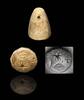 Ancient art Rare neo-Babylonian Calchedony stamp seal with sword!, c 700 BC. -