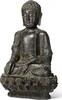 Asian art High quality Chinese patinated bronze figure of Buddha, Ming 1368?1644 -