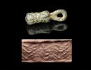 Ancient art Mesopotamian 'knot-shaped' bronze cylinder seal amulet, 2nd. mill. BC -