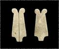Ancient art Fine quality large greenstone Egyptian double ostrich feather amulet -