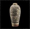 Asian art Fine Chinese Cizhou floral ceramic vase, Yuan Dynasty 12th-14th c. -