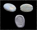 Ancient art Interesting very large glazed steatite scarab stamp seal -