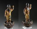 Asian art High quality gilt bronze figure of infant Buddha, Chinese Ming Dynasty -