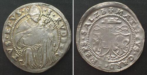 Salzburg, Erzbistum  SALZBURG 10 Kreuzer 1526 MATTHÄUS LANG VON WELLENBURG silver AU/UNC! SUP/FDC-