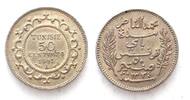 Tunesien TUNISIE FRANCAISE 50 Centimes 1915 A argent SUP-FDC!!! -