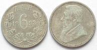 Südafrika SOUTH AFRICA 6 Pence 1893 KRUGER silver VF SCARCE YEAR! -