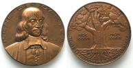 Frankreich - Medaillen RENÉ DESCARTES Medaille 1937 bronze par Turin 68mm -