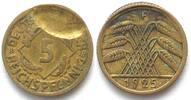 Deutschland - Weimarer Republik WEIMAR REPUBLIC 5 Reichspfennig 1925 F - MINT ERROR -