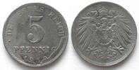 Deutschland - Ersatzmünzen 1. WK GERMANY 5 Pfennig 1919 A iron Mint error FROM DAMAGED DIES -