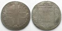 Russland RUSSIA 1 Rouble 1799 CM MB PAUL I silver aXF -