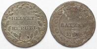 Schweiz - Helvetische Republik HELVETIAC REPUBLIC Batzen 1799 VERY RARE MULE billon -