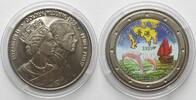 England UK 25 Euro 1997 Map HONG KONG RETURNS TO CHINA / GOLDEN WEDDING Cu-Ni -