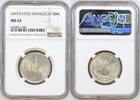 MONGOLIA 50M MONGOLIA. 50 Mongo 1925, Soembo, silver, NGC MS 62 -