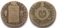 Frankreich FRANCE Sol 1793 eagle head D Lyon mint bronze F+ -