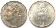 Tschechoslowakei 50 Kronen CZECHOSLOVAKIA 50 Korun 1968 50TH ANN. OF CZ silver UNC -