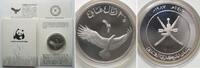 Oman OMAN 2-1/2 Omani Rial 1987 Verreaux's Eagle WWF silver Proof -
