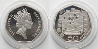 England GREAT BRITAIN - PIEDFORT 50 Pence 1993 EUROPEAN COUNCIL silver Proof -
