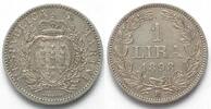 San Marino SAN MARINO. 1 Lira 1898, silver, Prooflike specimen! -