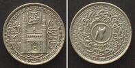 Indien - Hyderabad INDIA. Hyderabad, 2 Annas AH 1362//33 (1943), MIR USMAN ALI KHAN, silver, AU! -