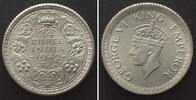 Indien Britisch INDIA 1/4 Rupee 1942 GEORGE VI silver UNC!!! -