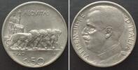 Italien ITALY 50 Centesimi 1920 reeded edge VITTORIO EMANUELE III nickel AU! -