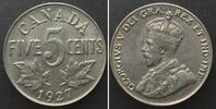 Kanada CANADA 5 Cents 1927 GEORGE V nickel AU! -
