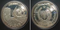 Albanien ALBANIA 50 Leke 1987 SEAPORT OF DURAZZO 5 Oz silver Proof SCARCE! -