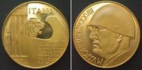 Italien ITALY 20 Lire 1928 MUSSOLINI gilt bronze Proof -