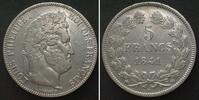 Frankreich LOUIS PHILIPPE Ier 5 Francs 1841 BB, Strasbourg, argent SUP- -