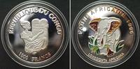 Kongo - Brazzaville RRR! CONGO 1000 Francs 1996 ELEPHANT silver COLORED Proof MINT ERROR - RRR! -