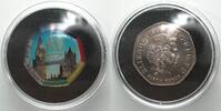 England 2012 LONDON OLYMPICS Tower Bridge 50p Fifty Pence Cold Enameled VERY RARE! -