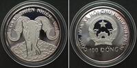 Vietnam VIET NAM 100 Dong 1993 ELEPHANTS silver Proof SCARCE! -