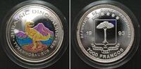 Äquatorialguinea EQUATORIAL GUINEA 7000 Francos 1993 Tyrannosaurus DINOSAURS silver COLORED -