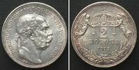 Haus Habsburg HUNGARY. 2 Korona 1913, FRANZ JOSEPH I, silver BU!!! -