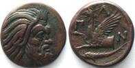 Pantikapaion CIMMERIAN BOSPOROS. Pantikapaion, AE 22mm 310-303 BC, Pan / griffin sturgeon XF! -
