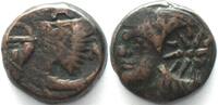 Pantikapaion CIMMERIAN BOSPOROS. Pantikapaion, AE 21mm 300-250 BC, Pan / lion COUNTERSTAMPED -