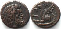 Pantikapaion CIMMERIAN BOSPOROS. Pantikapaion, AE 21mm 310-303 BC, Pan / griffin sturgeon XF! -