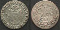 Baden Germany BADEN 3 Kreuzer 1817 CARL LUDWIG FRIEDRICH billon VF+ -