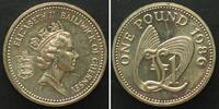 Guernsey GUERNSEY 1 Pounds 1986 ELIZABETH II Ni-Brass UNC -