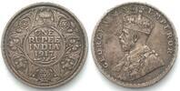 Indien Britisch BRITISH INDIA Rupee 1917 Bombay mint GEORGE V silver VF-XF -