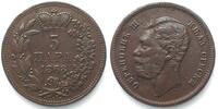 Serbien SERBIA. 5 Para 1868, MICHAEL OBRENOVICH III, medal alignment, bronze XF -